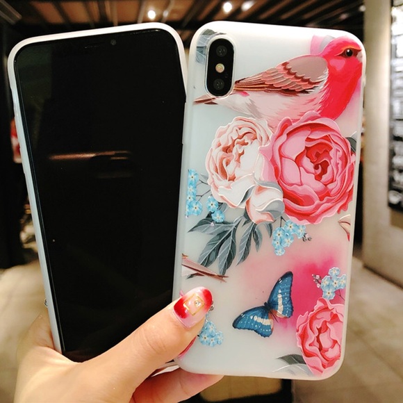 LAST 1! NEW iPhone 7/8 Floral Bird Butterfly Case - Picture 2 of 2